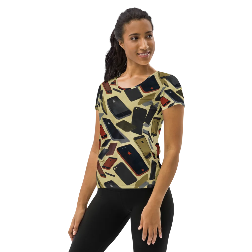 Analog Circuit on Women's Athletic T-Shirt — Left