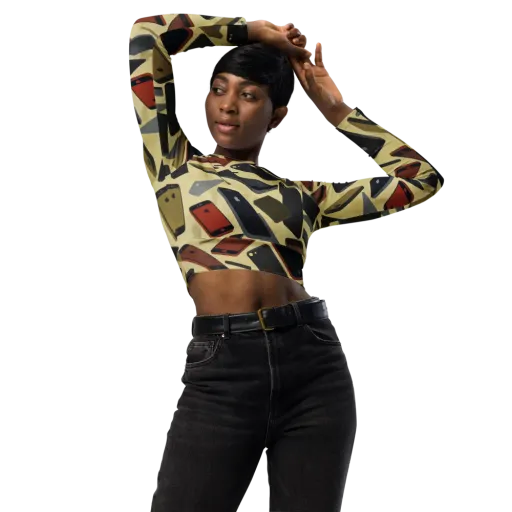 Analog Circuit on a Long Sleeve Crop Top