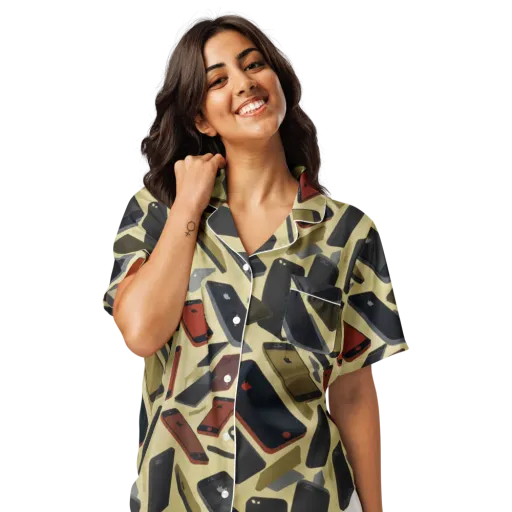 Analog Circuit on a Women's Short Sleeve Pajama Top