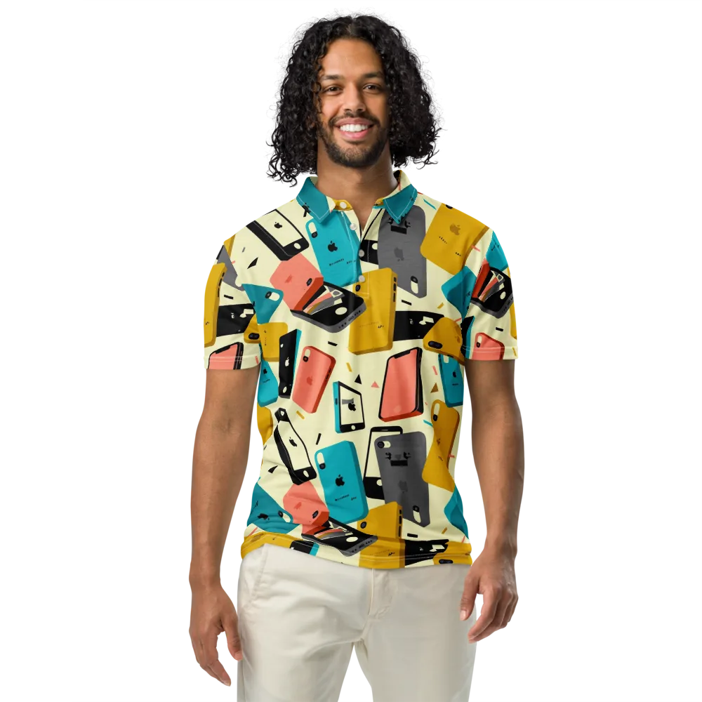 Signal Shuffle on Men's Slim Fit Polo Shirt — Front