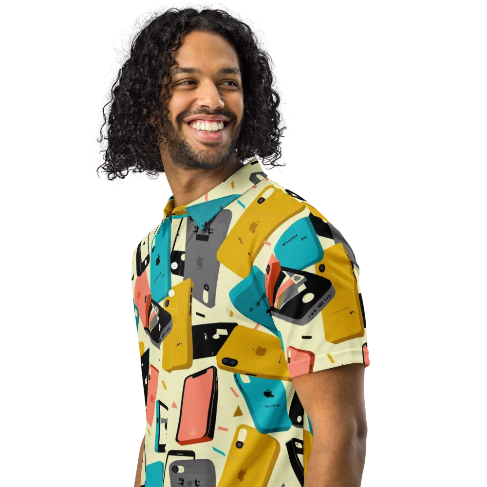 Signal Shuffle on Men's Slim Fit Polo Shirt — Left Front