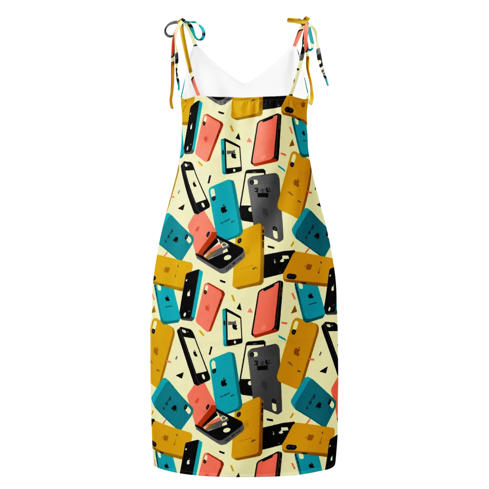 Signal Shuffle on Slip Dress — Back