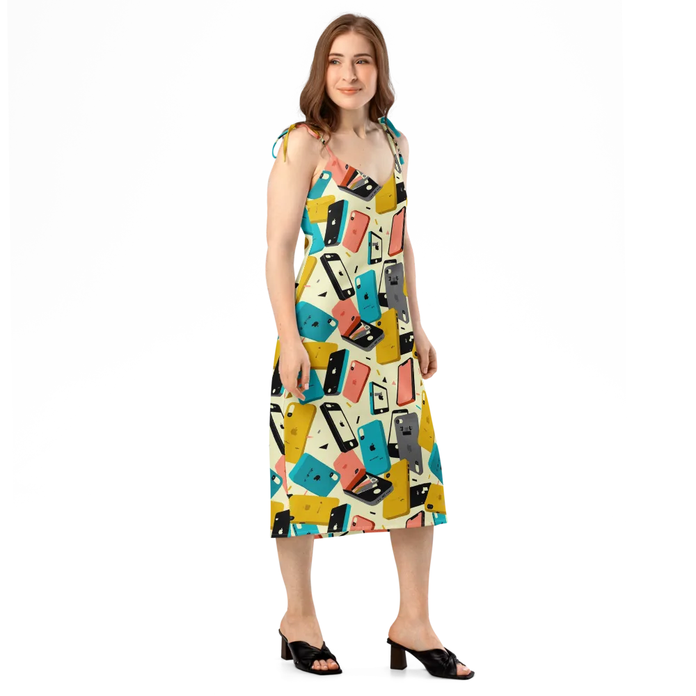 Signal Shuffle on Slip Dress — Right Front