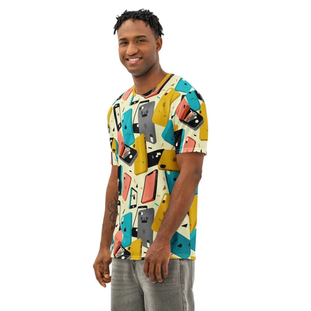 Signal Shuffle on Men's Cotton Crew Neck T-Shirt — Left Front