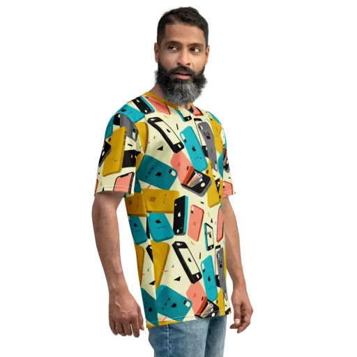 Signal Shuffle on a Men's Crew Neck T-Shirt