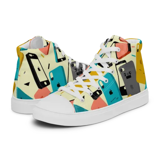 Signal Shuffle on a Men's High Top Canvas Shoes