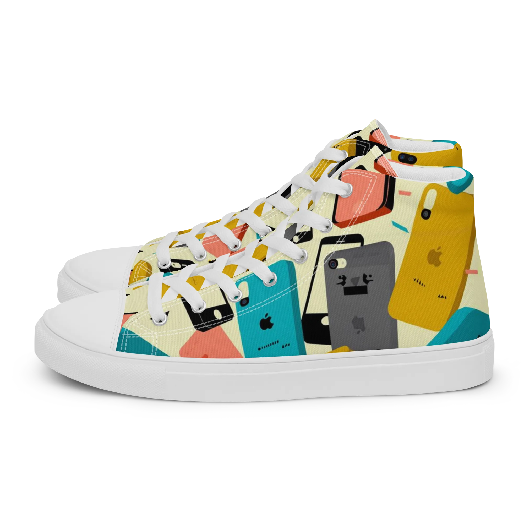 Signal Shuffle on Women's High Top Canvas Shoes — Left