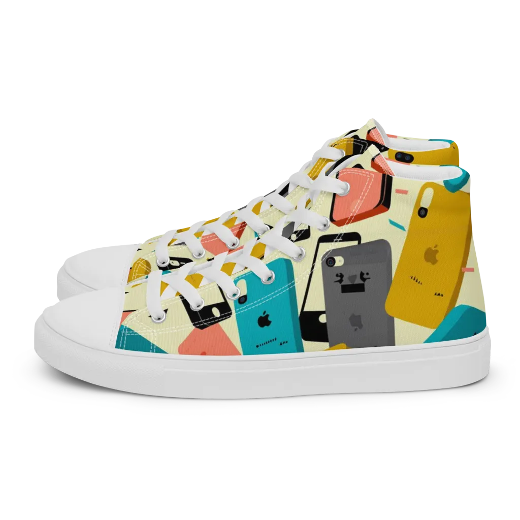 Signal Shuffle on Women's High Top Canvas Shoes — Left