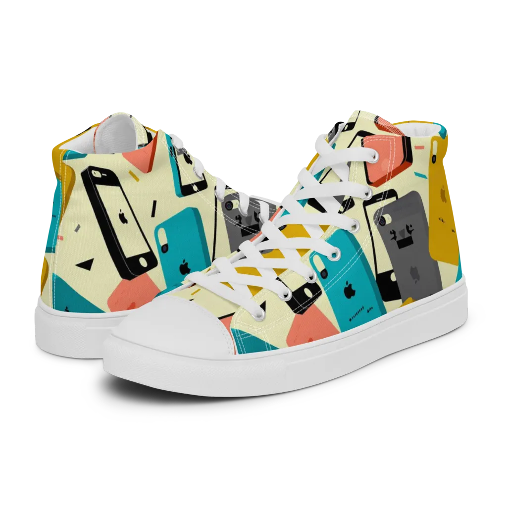 Signal Shuffle on Women's High Top Canvas Shoes — Left