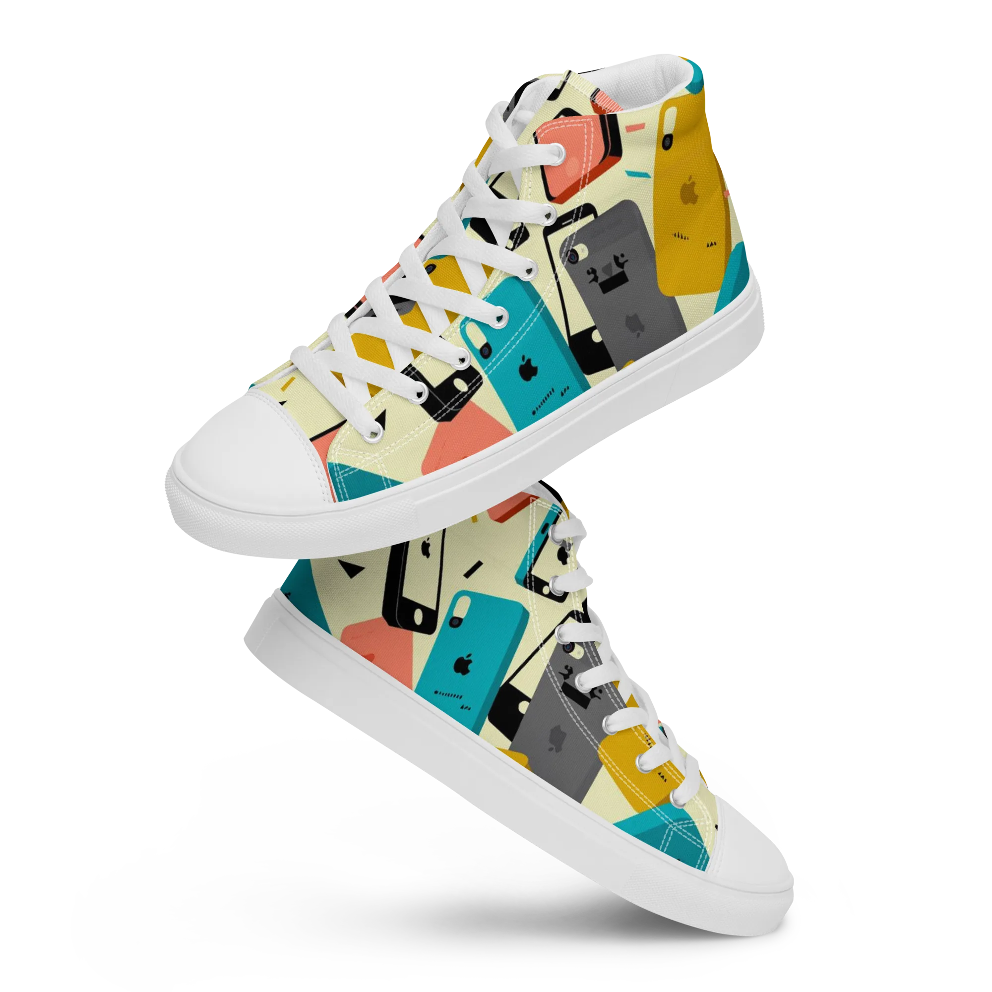Signal Shuffle on Women's High Top Canvas Shoes — Front