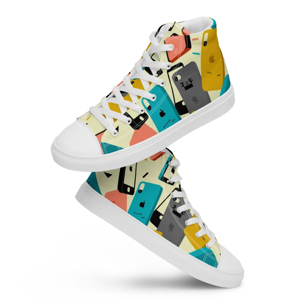 Signal Shuffle on Women's High Top Canvas Shoes — Front