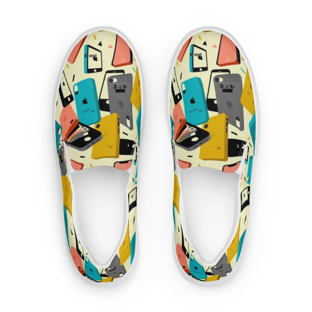 Signal Shuffle on Men's Slip-On Canvas Shoes — Front