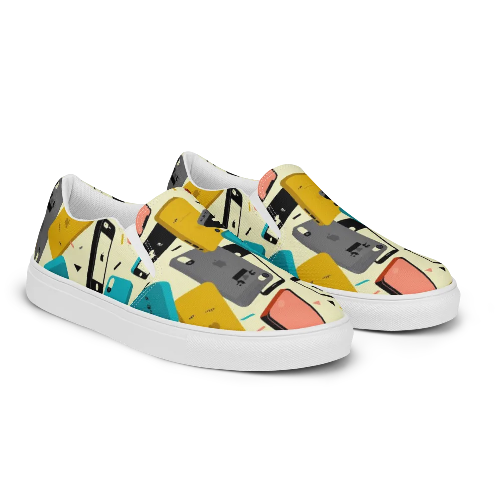 Signal Shuffle on Men's Slip-On Canvas Shoes — Right Front