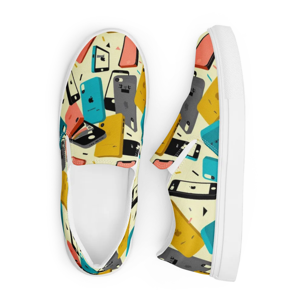Signal Shuffle on Men's Slip-On Canvas Shoes — Front