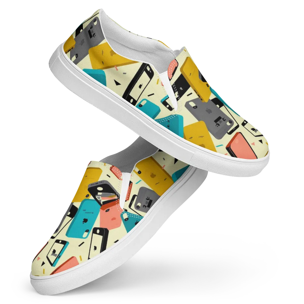 Signal Shuffle on Women's Slip-On Canvas Shoes — Front