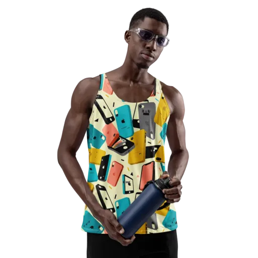 Signal Shuffle on a Men's Tank Top
