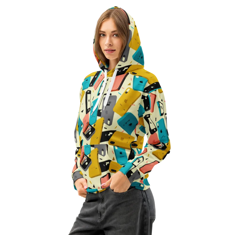 Signal Shuffle on Cotton Hoodie — Left Front