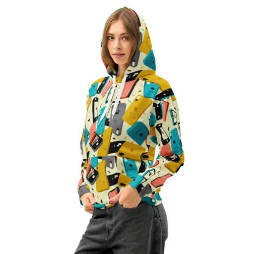 Signal Shuffle on a Cotton Hoodie