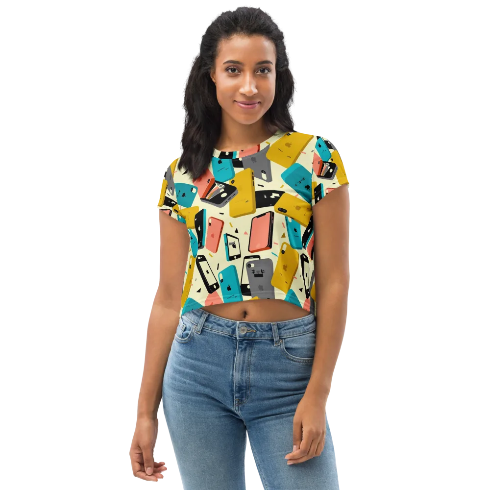 Signal Shuffle on Crop Tee — Front