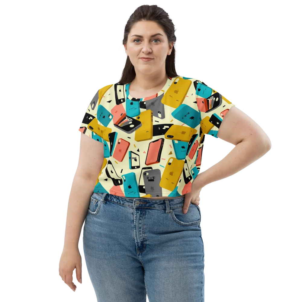 Signal Shuffle on Crop Tee — Front