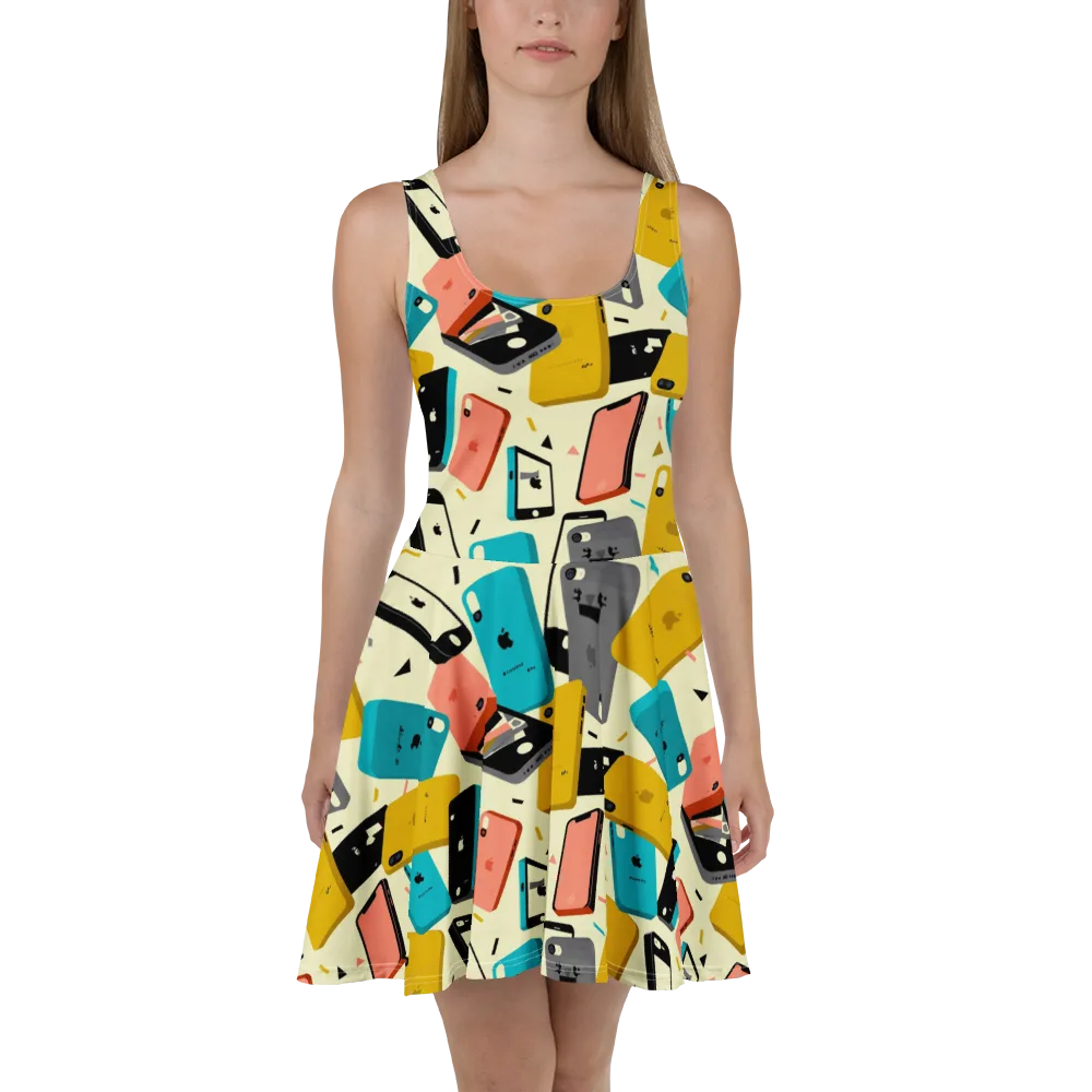 Signal Shuffle on Skater Dress — Front