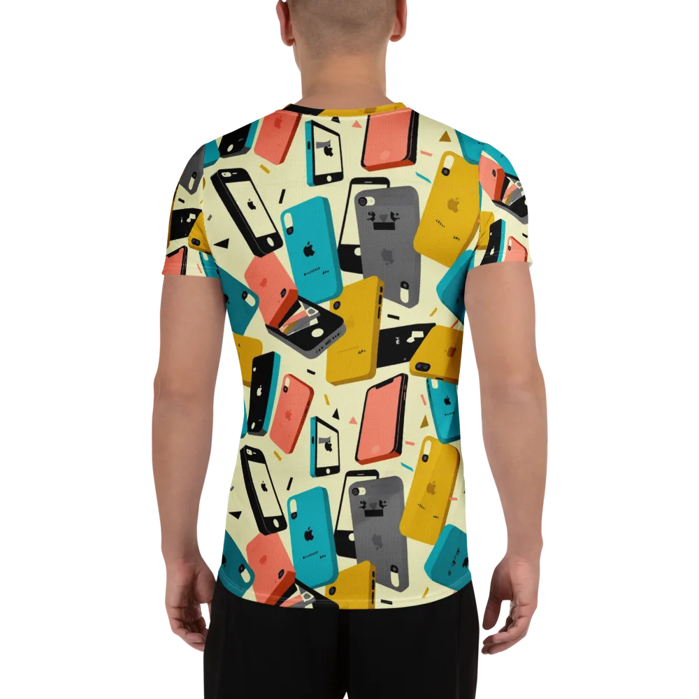 Signal Shuffle on Men's Athletic T-Shirt — Back