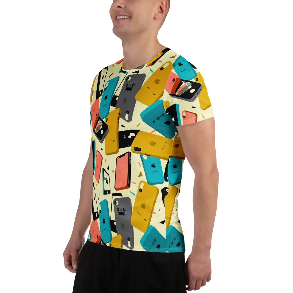 Signal Shuffle on Men's Athletic T-Shirt — Left