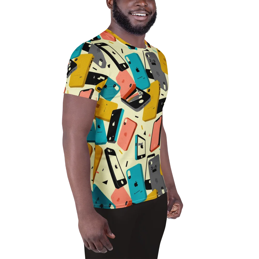 Signal Shuffle on Men's Athletic T-Shirt — Right