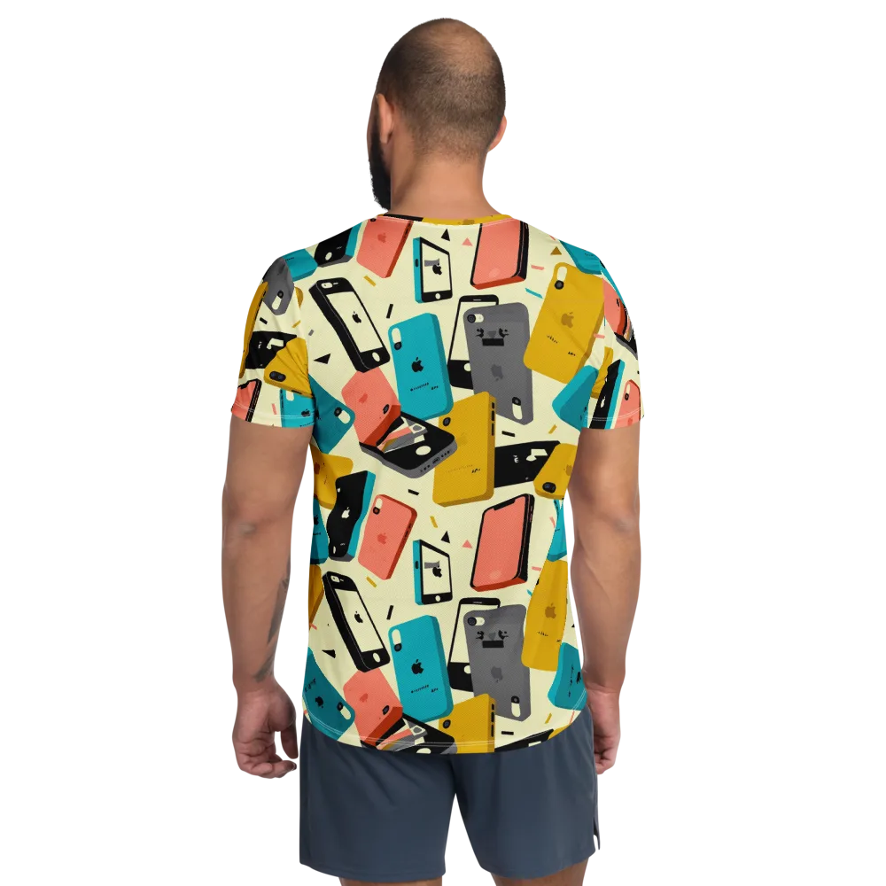 Signal Shuffle on Men's Athletic T-Shirt — Back