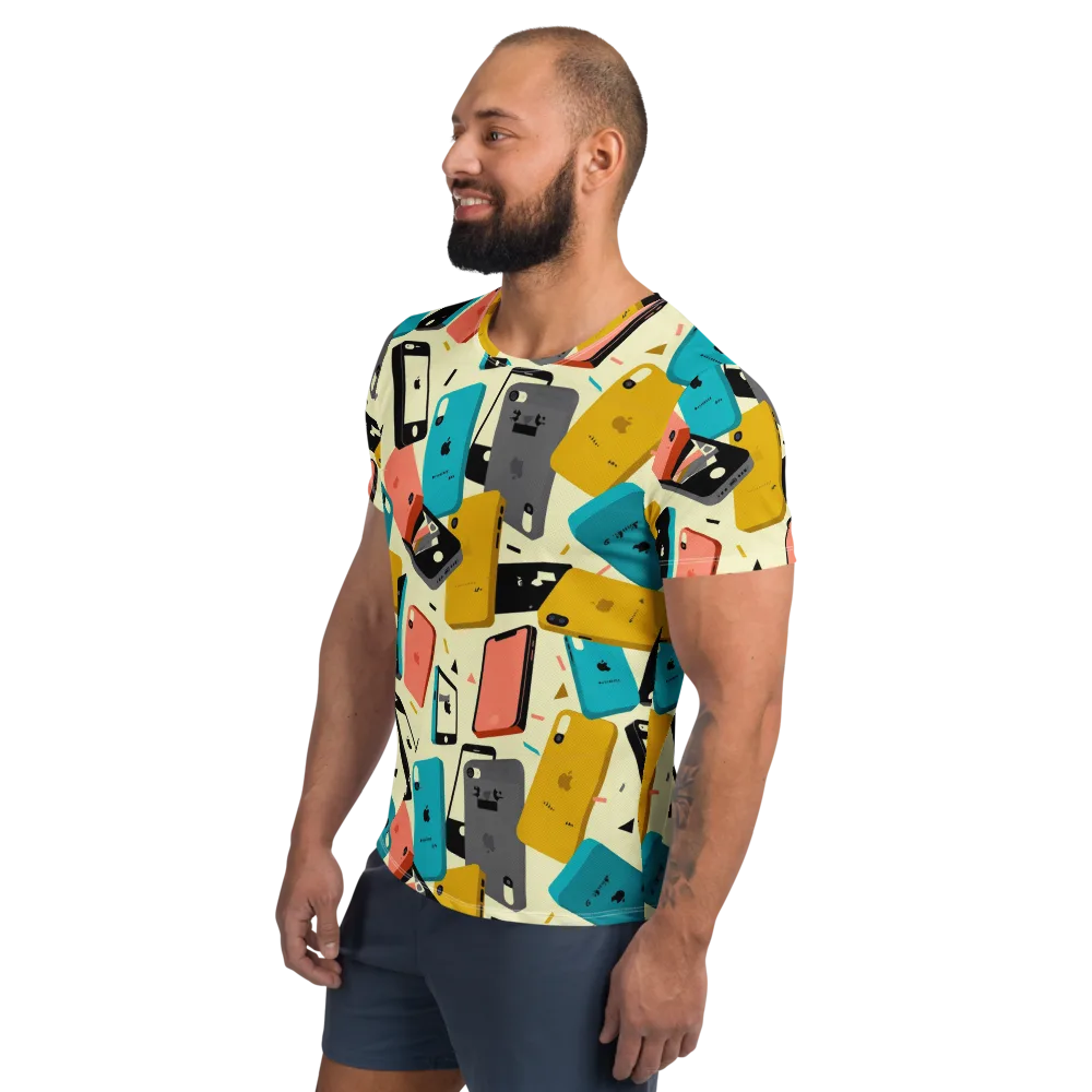 Signal Shuffle on Men's Athletic T-Shirt — Left