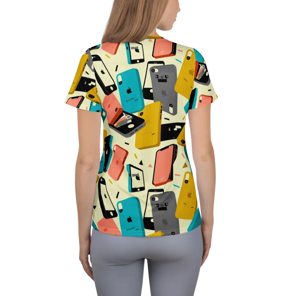 Signal Shuffle on Women's Athletic T-Shirt — Back