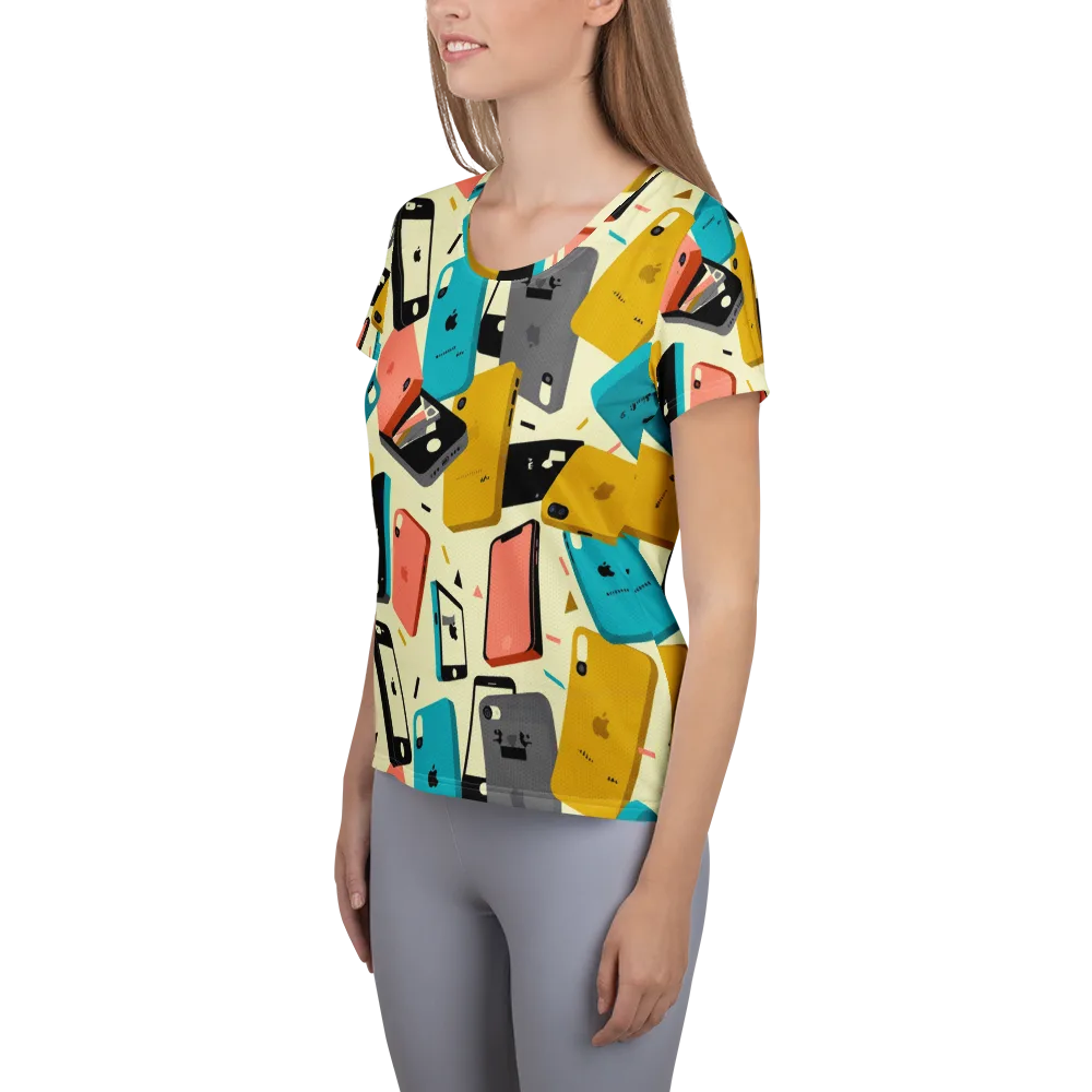 Signal Shuffle on Women's Athletic T-Shirt — Left