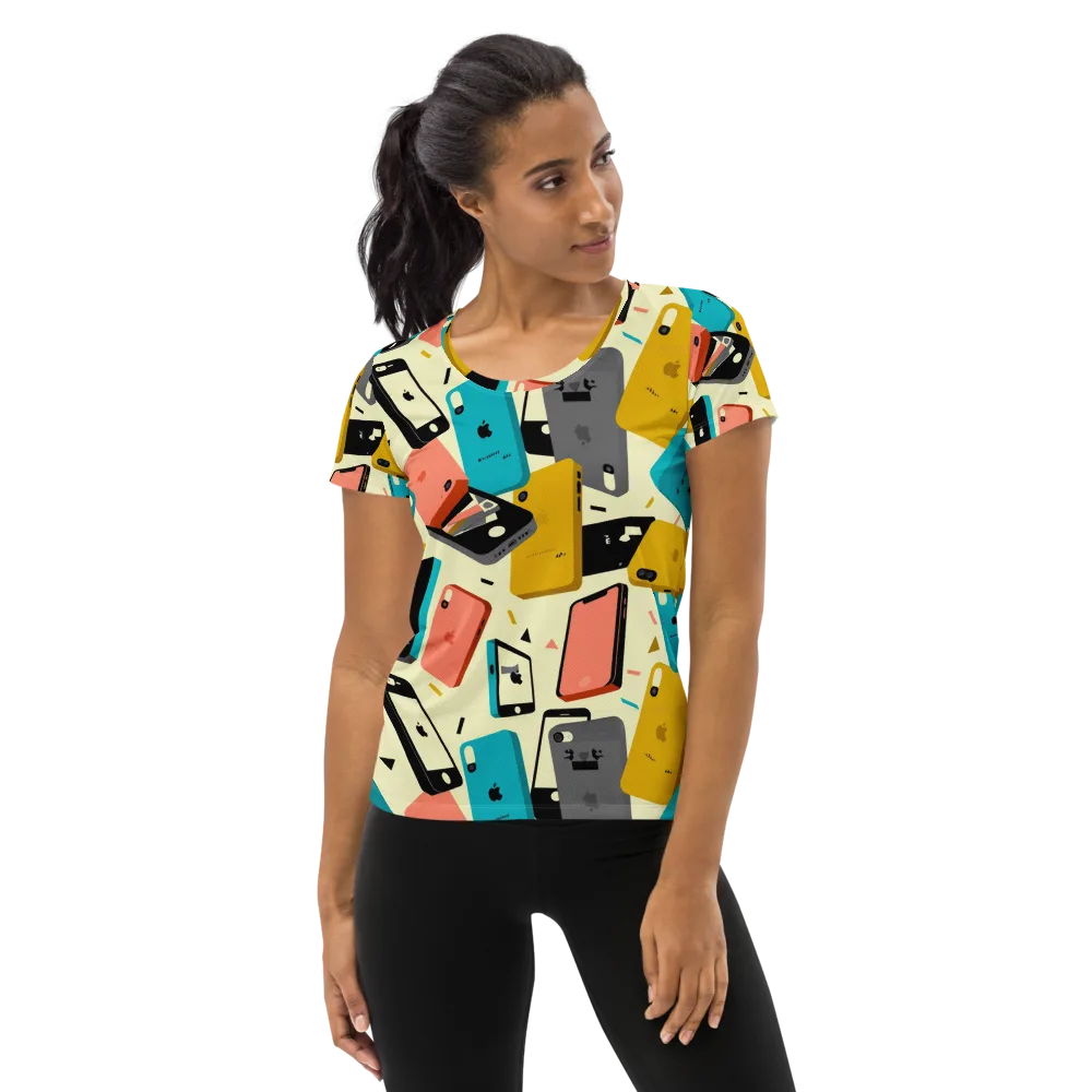 Signal Shuffle on Women's Athletic T-Shirt — Front