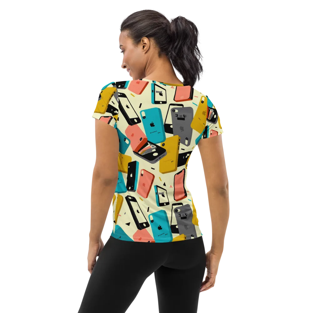 Signal Shuffle on Women's Athletic T-Shirt — Back