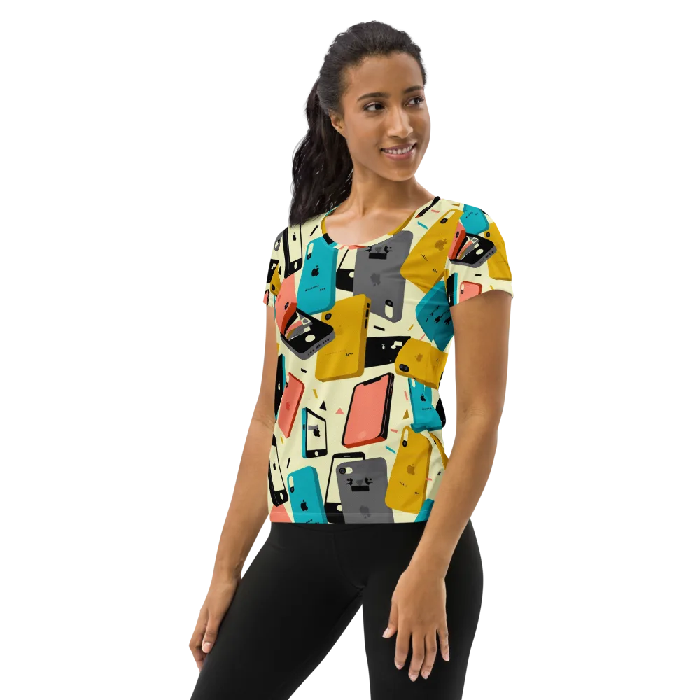 Signal Shuffle on Women's Athletic T-Shirt — Left