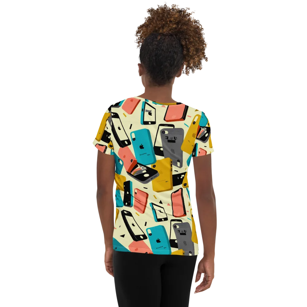 Signal Shuffle on Women's Athletic T-Shirt — Back