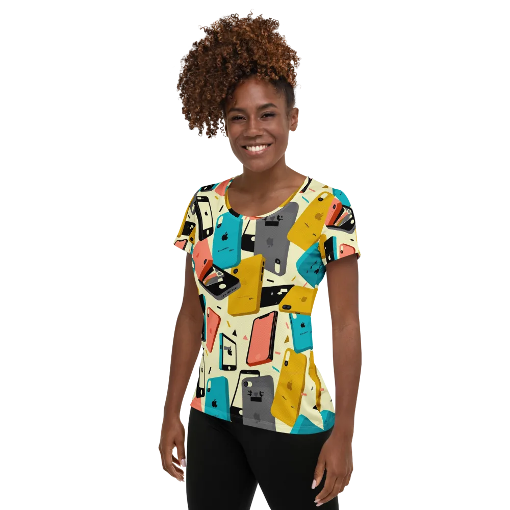 Signal Shuffle on Women's Athletic T-Shirt — Left
