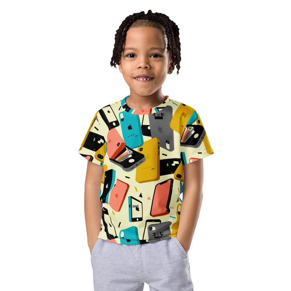 Signal Shuffle on Kids Crew Neck T-Shirt — Front