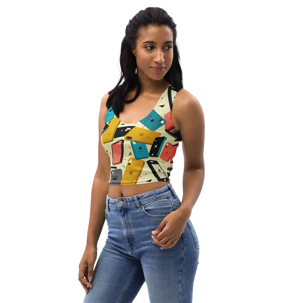 Signal Shuffle on Crop Top — Left Front