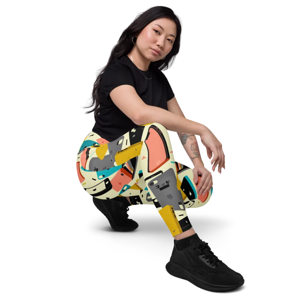 Signal Shuffle on Leggings with Pockets — Right Front