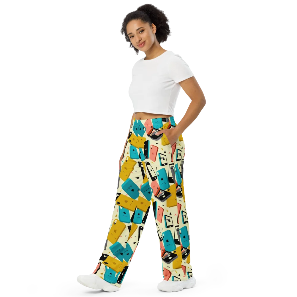Signal Shuffle on Wide-Leg Pants — Left Front