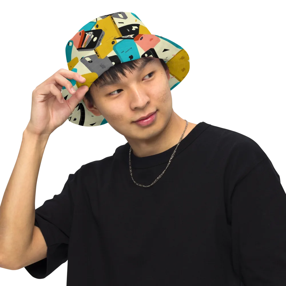 Signal Shuffle on Reversible Bucket Hat — Front Inside