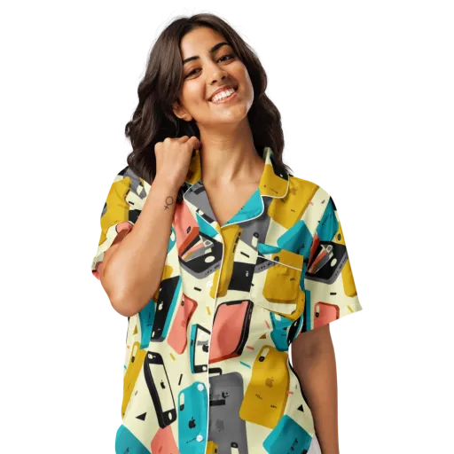 Signal Shuffle on a Women's Short Sleeve Pajama Top