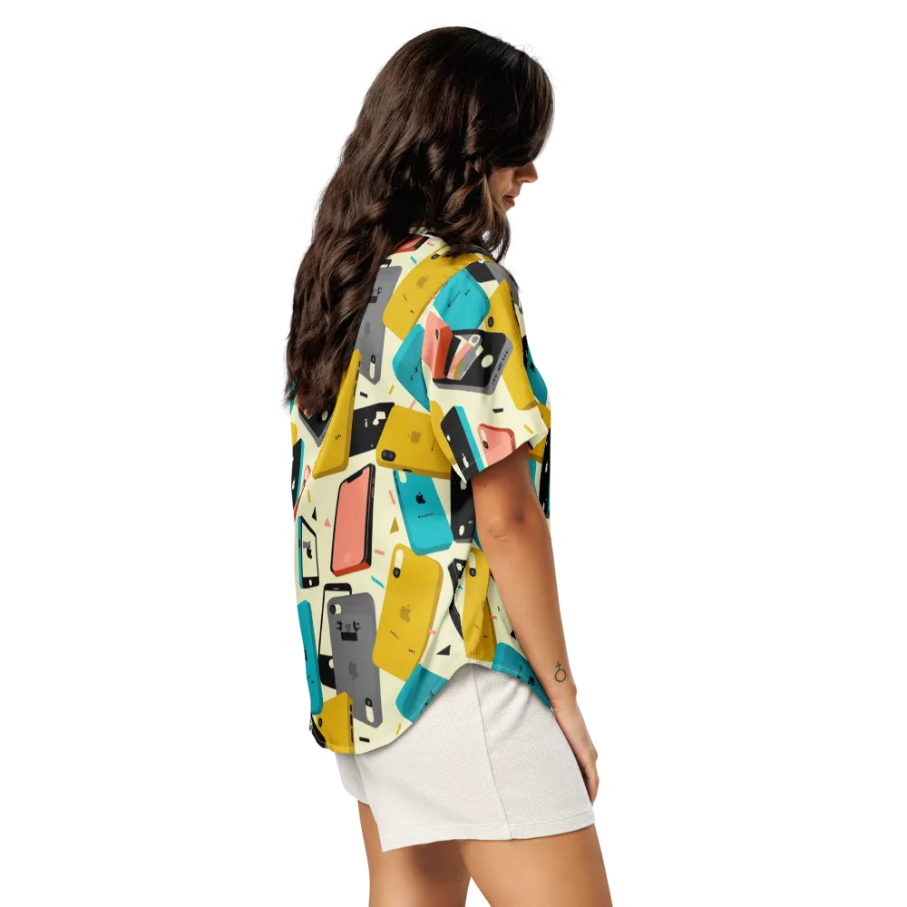 Signal Shuffle on Women's Short Sleeve Pajama Top — Right Back