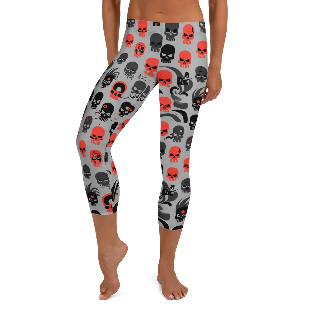 Crimson Skullcap on Capri Leggings — Front