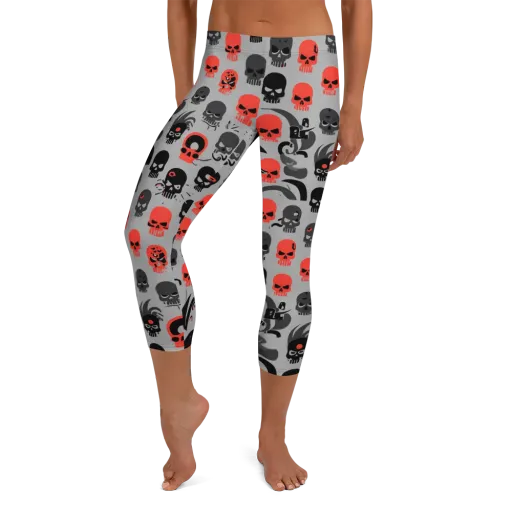 Crimson Skullcap on a Capri Leggings