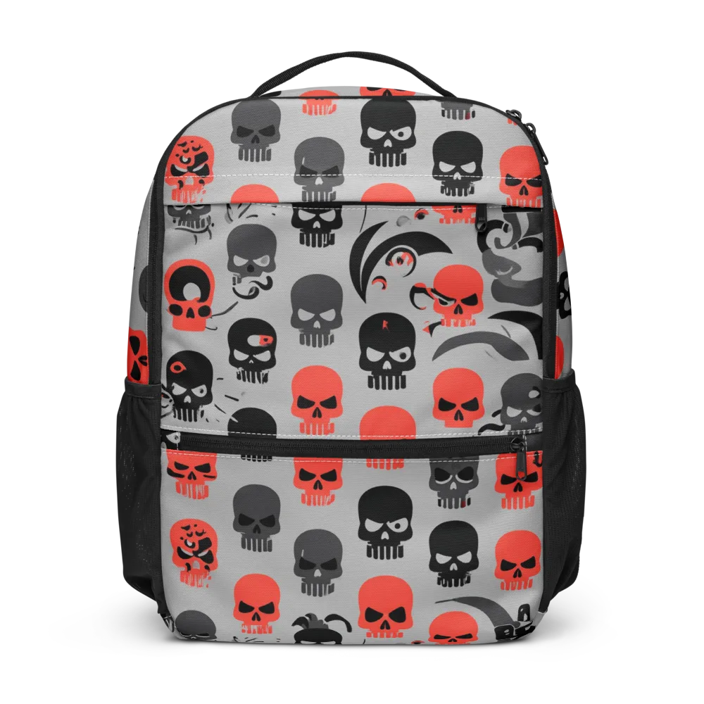 Crimson Skullcap on Utility Backpack — Front