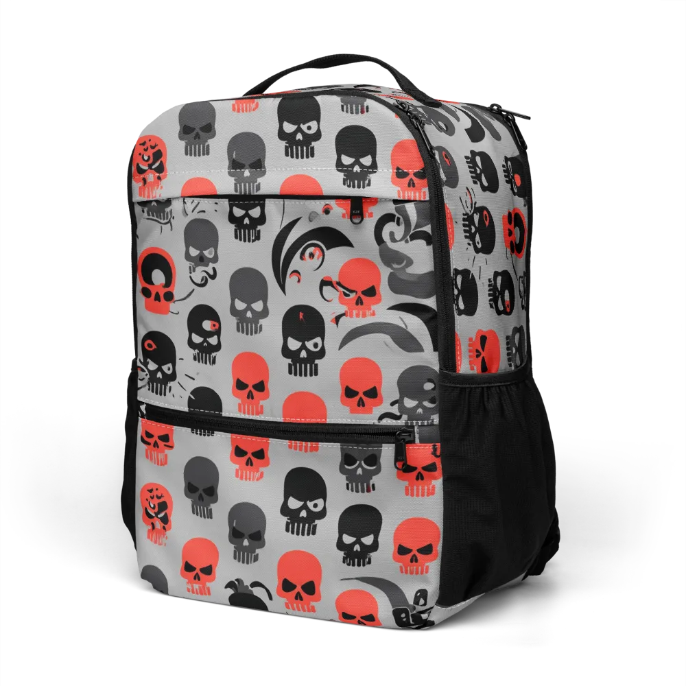 Crimson Skullcap on Utility Backpack — Left Front