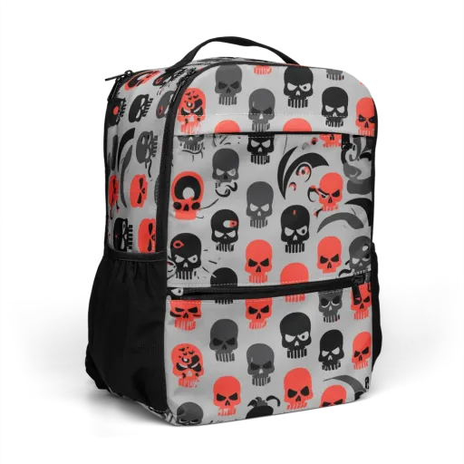 Crimson Skullcap on a Utility Backpack