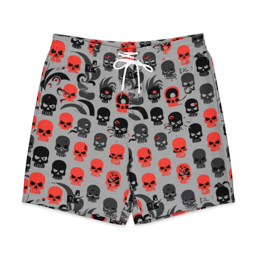 Crimson Skullcap on Men's Board Shorts — Front